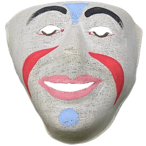 Unknown The Blue Dot Clown ~ Rare Vintage 1930/40s Hand-painted Linen Clown Mask (Limited Quantity)