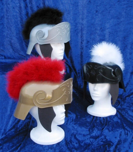 Roman Helmet With Marabou Feather Trim