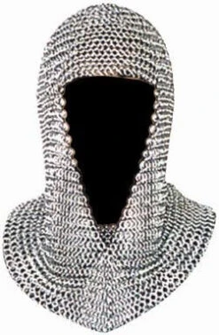 Medieval Coif 15" Chainmail Metal Link Headpiece
