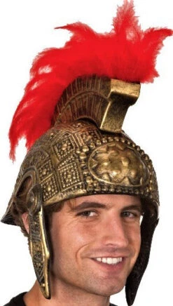 Roman Helmet W/Red Feather Trim -Epic Costumes J20799