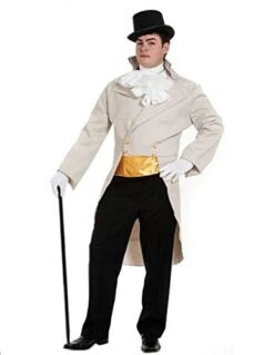 Tan Tailcoat W/Lace Jabot & Sash